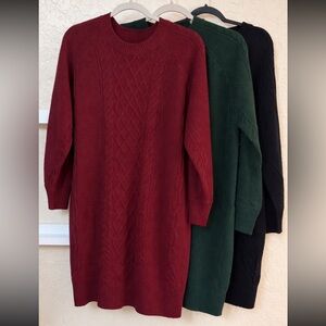 3 Sweater Dress Lot-Size Large– Cozy Knit Bundle – $15